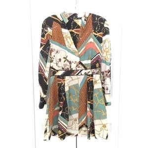 Women's zara colorful chain printed dress